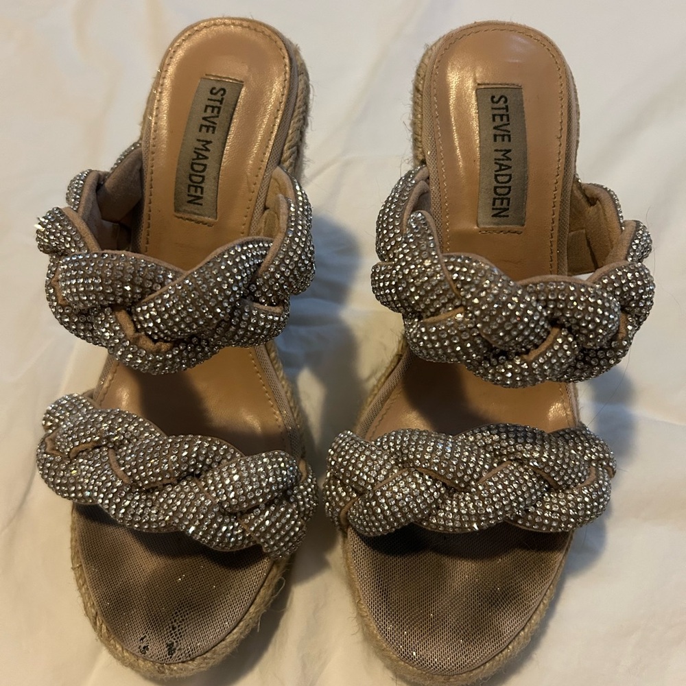 Steve Madden Sparkling Silver Sandals